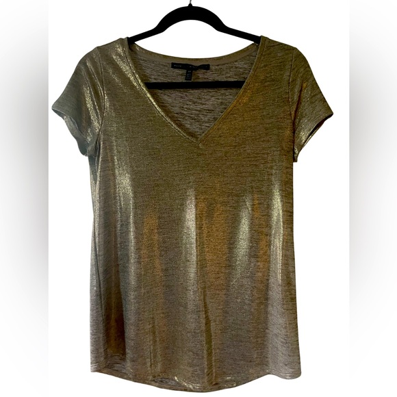 White House Black Market Tops - White House Black market gold v neck top